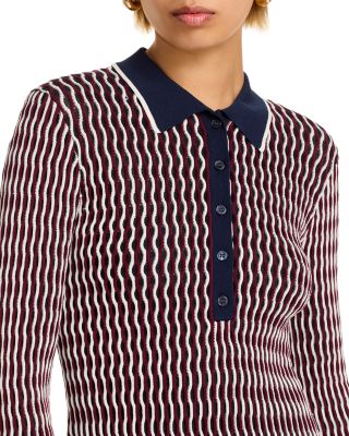 Colleen Wavy Striped Polo Shirt