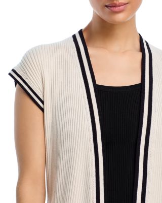 Rib Knit Extended Sleeve Cardigan