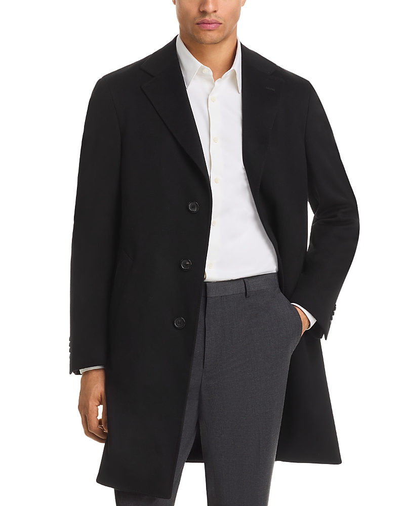 Canali Kei Quilted Lining Top Coat In Black