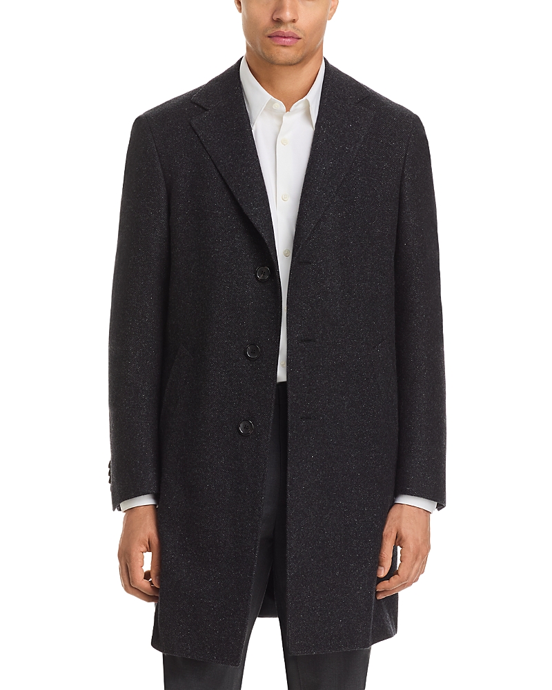 Canali Kei Donegal Twill Quilted Top Coat In Gray