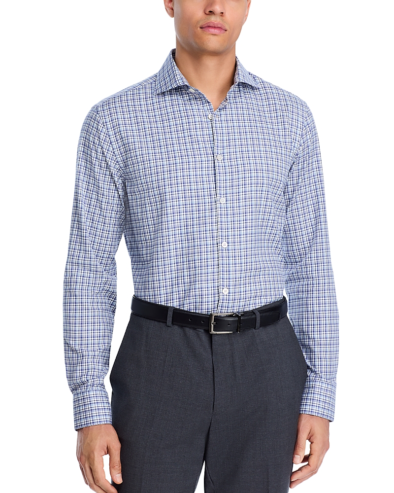 Canali Button Front Sport Shirt In Blue