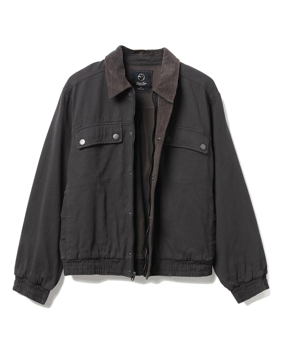 Junk Food Clothing Unisex Denim Corded Collar Aviator Jacket