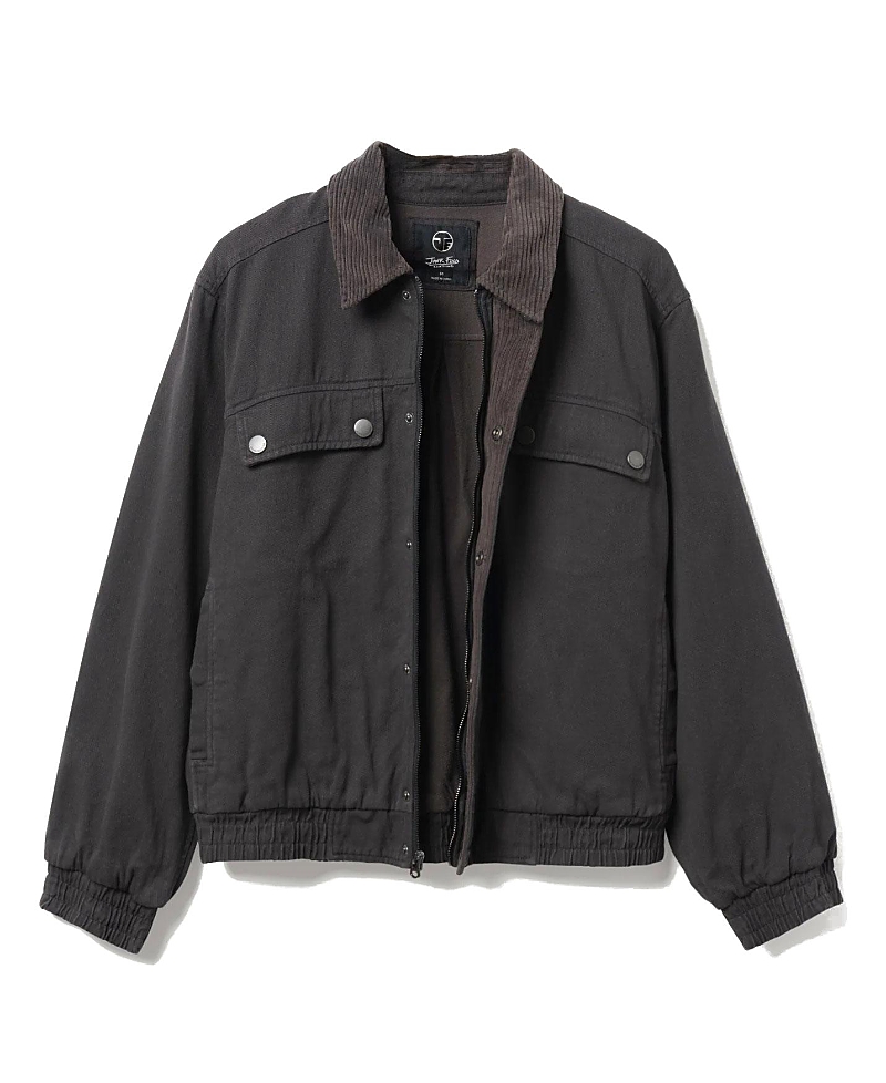 Junk Food Clothing Unisex Denim Corded Collar Aviator Jacket