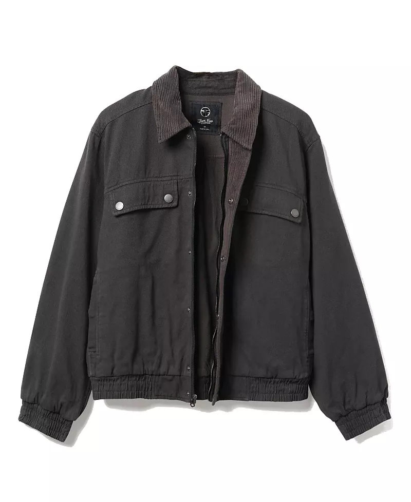 Junk Food Clothing Unisex Denim Corded Collar Aviator Jacket