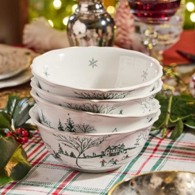 Country Estate Winter Frolic Cereal Ice Cream Bowl, Evergreen 