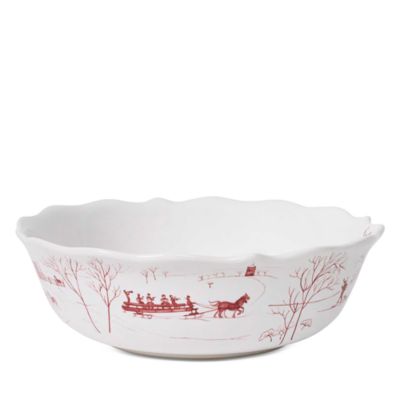 Country Estate Winter Frolic 11&#39;&#39; Serving Bowl, Ruby