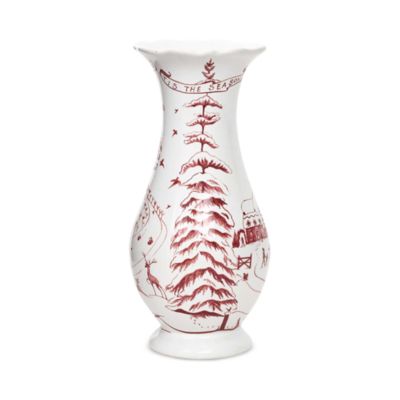 Country Estate Winter Frolic 9&amp;quot; Vase, Ruby 