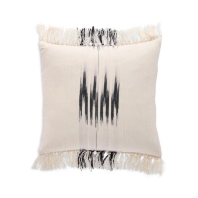 Peshtemal Cotton Ikat Tassel Decorative Pillow, 20" x 20"