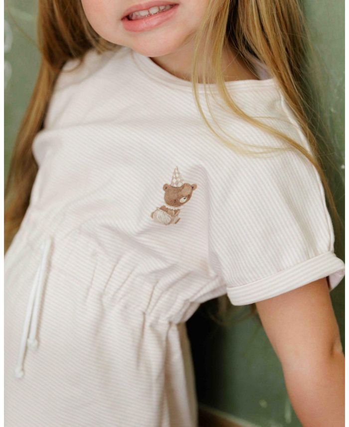 Girls' Organic Bear Collection French Terry Short Sleeves Dress - Little Kid