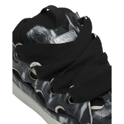 Unisex Curb Leather Sneakers with Sparkles