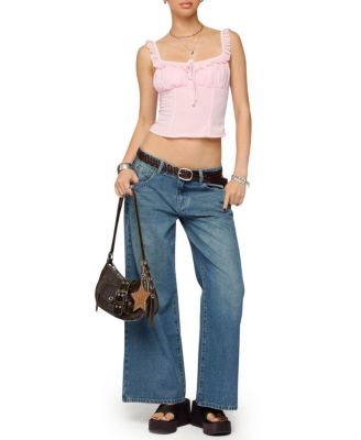 Petite Vyxen Vintage Washed Low Rise Medium Rinse Wash Jeans