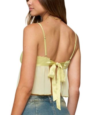 Krisa Sheer Chiffon Babydoll Top
