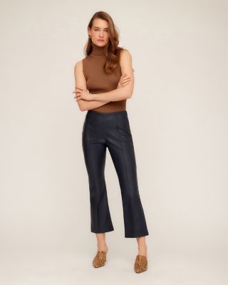Sigourney Pintuck Faux Leather Pants 