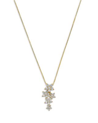 Bloomingdale's Fine Collection - Diamond Flower Pendant Necklace in 14K Yellow Gold, 0.63 tcw