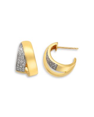 Diamond Huggie Earrings in 14K Yellow Gold, 0.4 tcw
