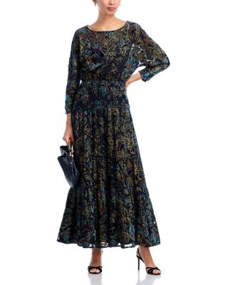 Velvet Burnout Maxi BOHO Dress - Exclusive