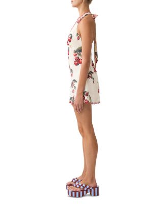 Cherry Print Halter Romper