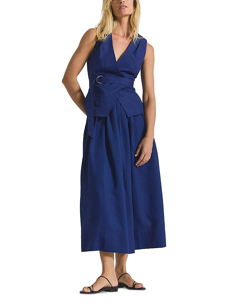 Derek Lam 10 Crosby Annika Mixed Media Dress In Blue