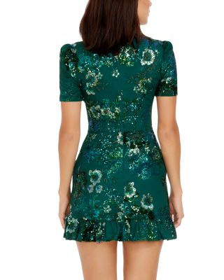 Brittany Floral Sequin Mini Dress