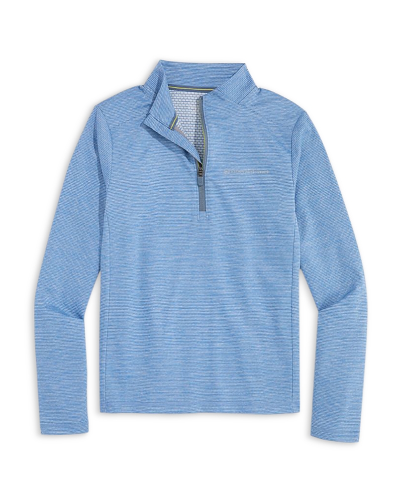 Vineyard Vines Kids' Sankaty Quarter Zip Performance Pullover In Blue