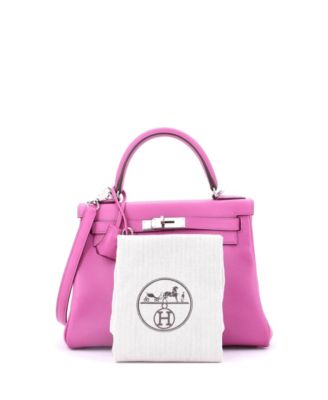 Kelly 28 Handbag Pink Evercolor with Palladium Hardware
