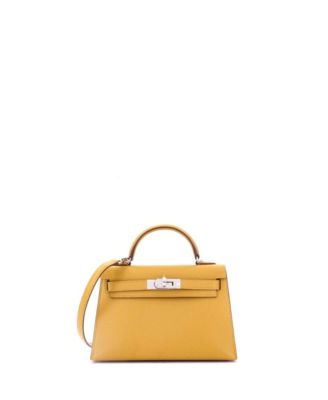 Pre-Owned HERMÈS - Kelly 20 Handbag Verso Chevre Mysore with Palladium Hardware