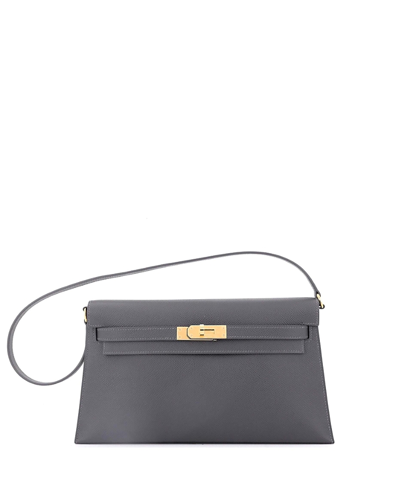 Pre-owned Pre-owned Hermes Hermes Kelly Elan Shoulder Bag Epsom In Gray