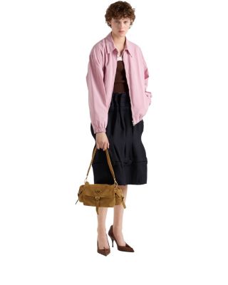 Explore Medium Suede Shoulder Bag With Flap