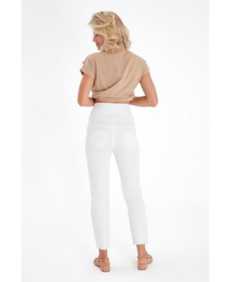 Graceful Non-Denim Foldover Waistband Maternity Pants