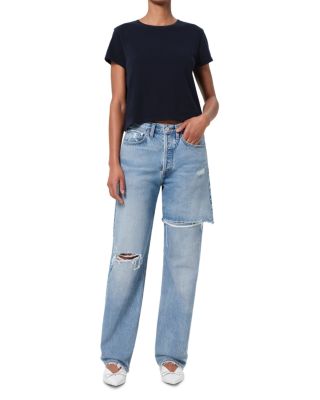 Amryn Double Layer High Rise Straight Leg Jeans in Release
