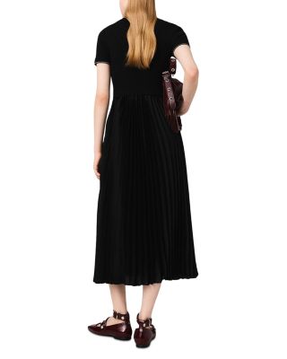 Polo Collar Pleated Maxi Dress