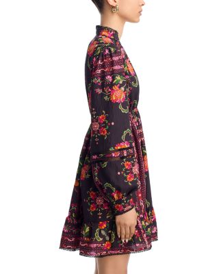 Floral Border Print Mini Dress - Exclusive