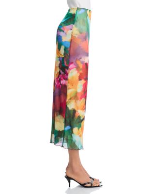 Floral Mesh Midi Skirt - Exclusive