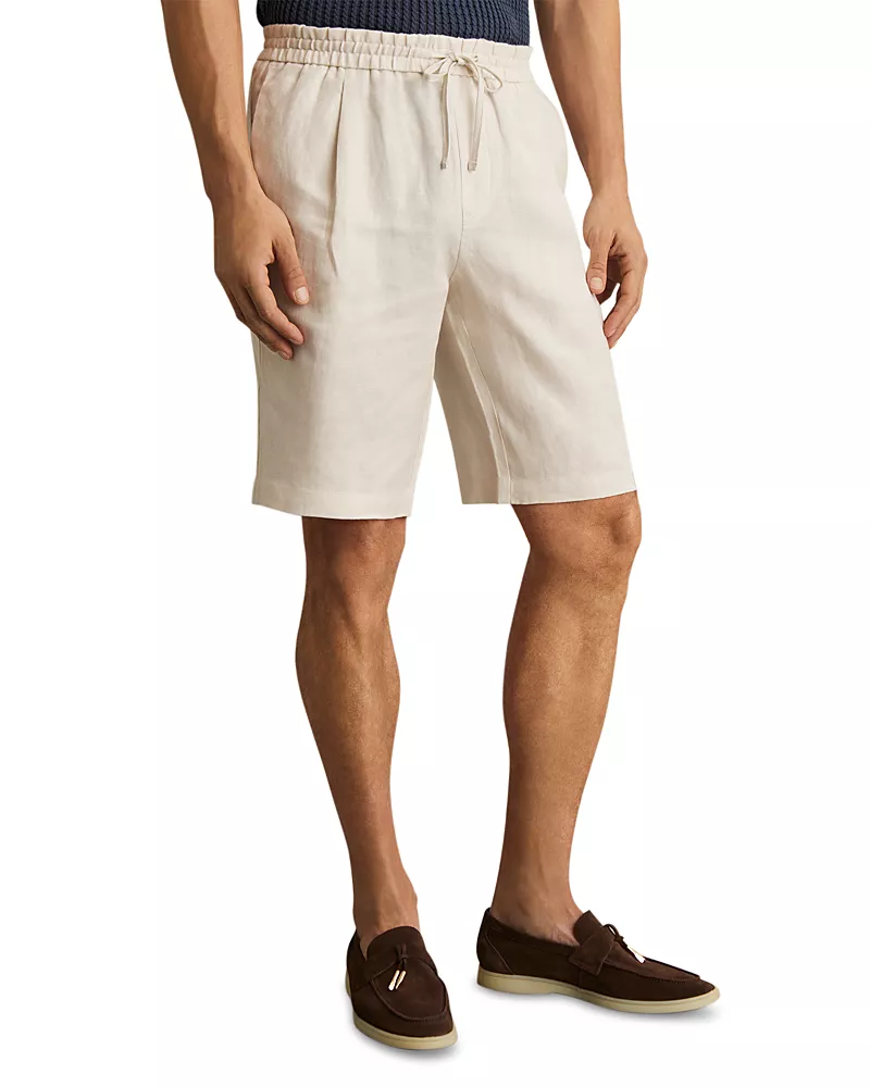 Reiss Linen Drawstring 9.8 Shorts