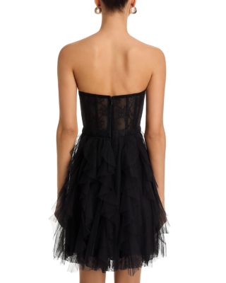 Strapless Mesh Lace Dress - Exclusive 