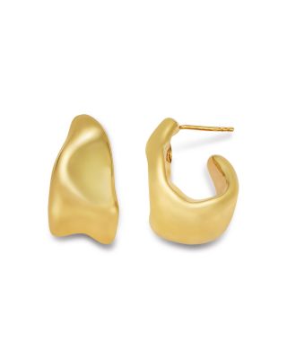 Sculptural Hoop Earrings in 14K Yellow Gold