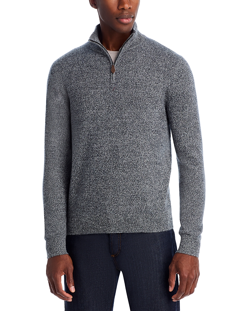 The Men's Store At Bloomingdale's Cashmere Half-zip Sweater - Exclusive In Gray