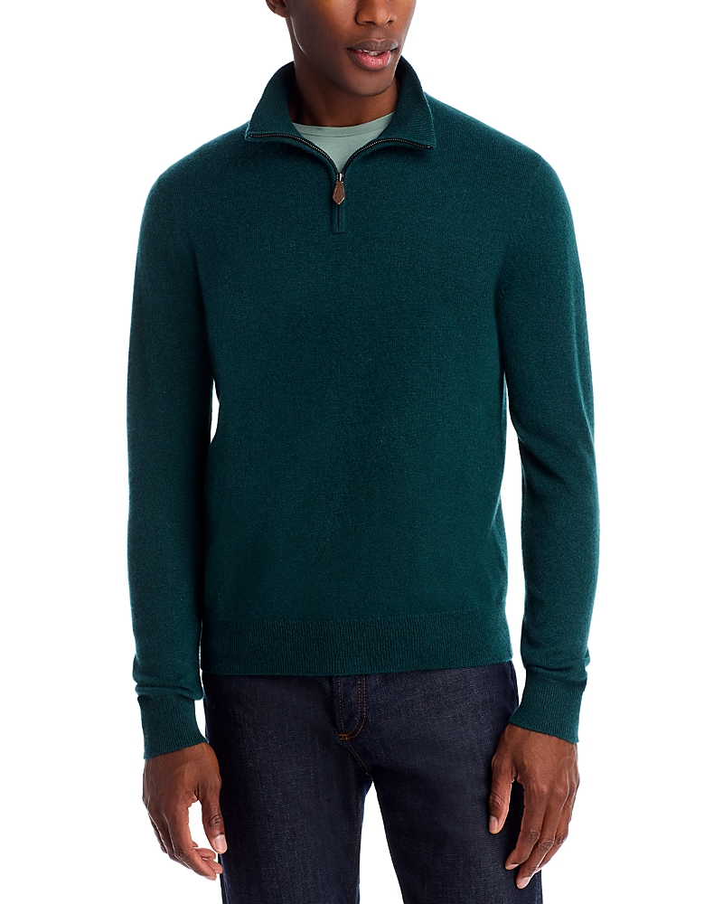 The Men's Store At Bloomingdale's Cashmere Half-zip Sweater - Exclusive In Green