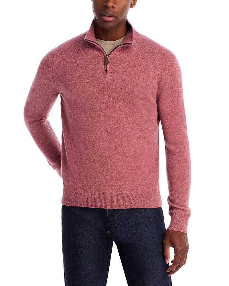 The Men's Store At Bloomingdale's Cashmere Half-zip Sweater - Exclusive In Pink
