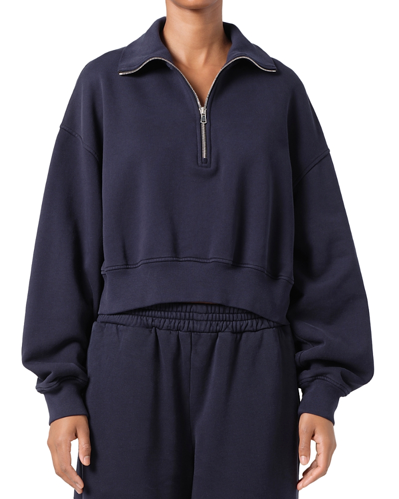 Agolde Bethan Quarter Zip Sweatshirt In Mirage In Gray