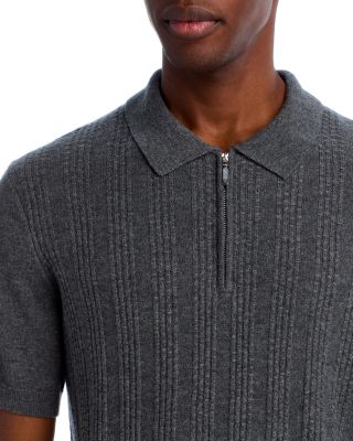 Ribbed Wool & Cashmere Zip Sweater Polo - Exclusive