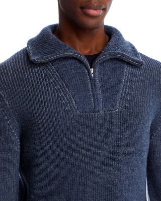 Merino Wool Ribbed Quarter Zip Sweater - Exclusive