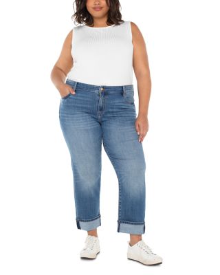 Plus Marley High Rise Girlfriend Cuffed Jeans in Rushland