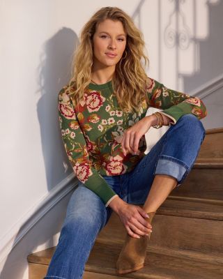 Floral Print Sweater