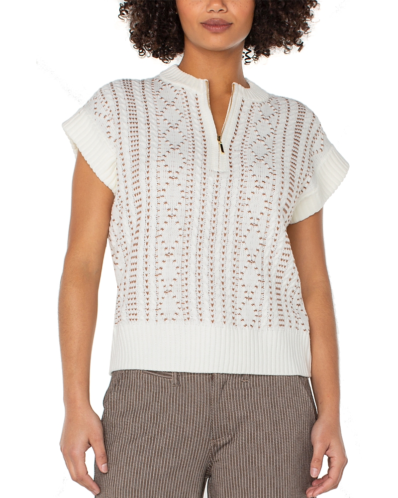 Liverpool Los Angeles Cap Sleeve Sweater In White