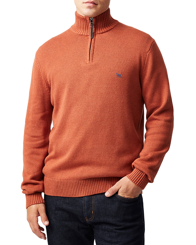 Rodd & Gunn Rodd And Gunn Merrick Bay Quarter-zip Sweater In Orange