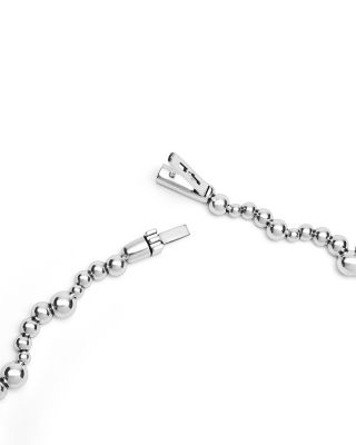 Sterling Silver Caviar Bubbly Scalloped Beaded Collar Necklace, 18"