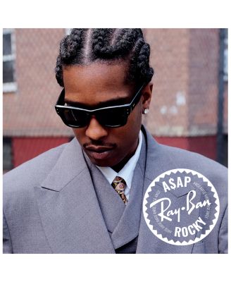Mega Wayfarer A$AP Rocky Blacked Out Collection Square Sunglasses, 51mm