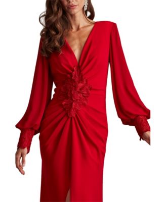  Sahana Bishop Sleeve Plunge Gown