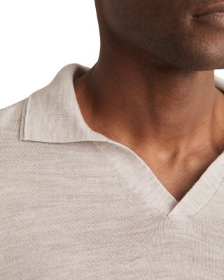 Open Collar Wool Polo Sweater